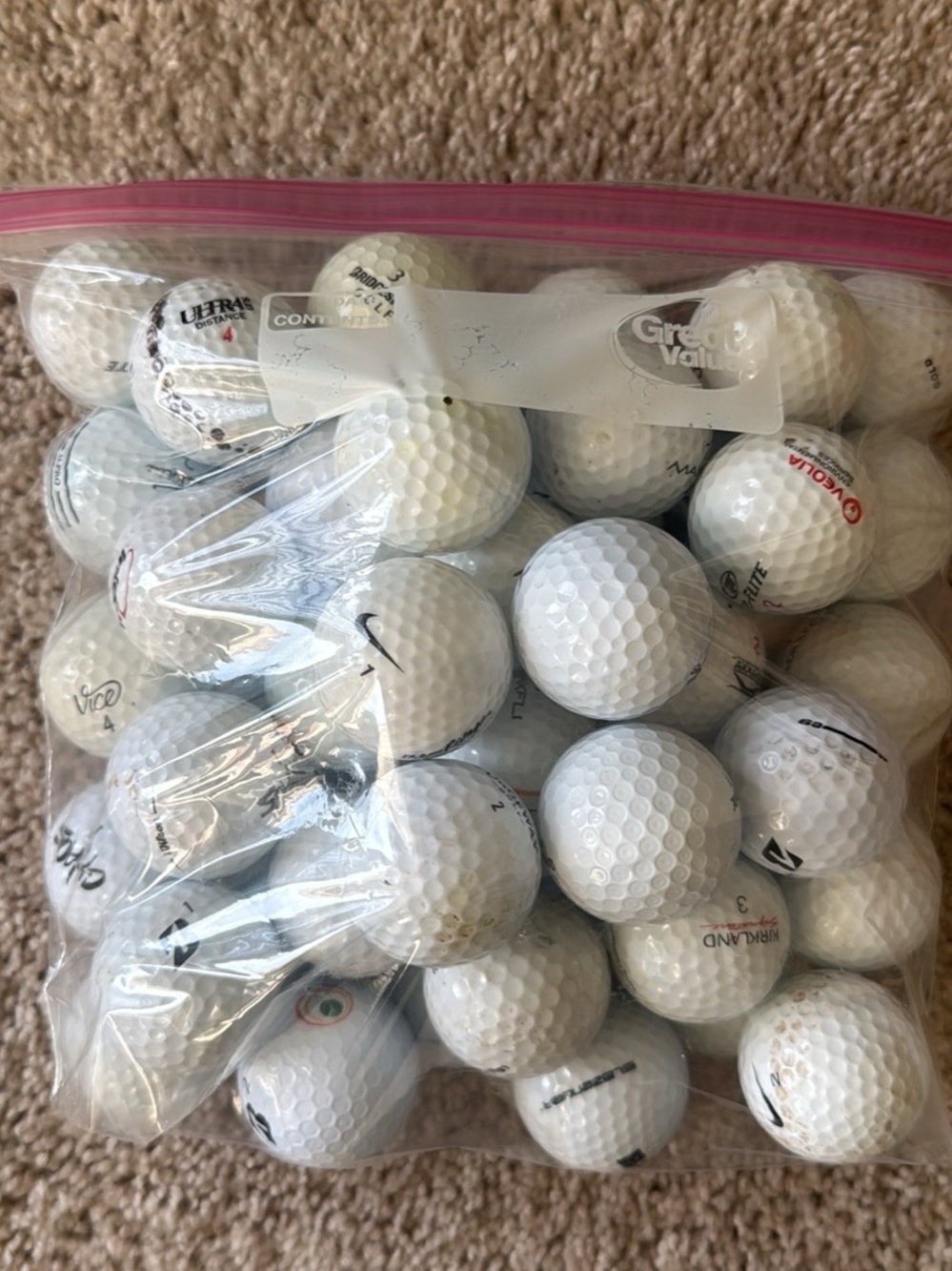 Nike White Golf Ball Bulk Storage Pouch